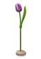 Preview: Wooden tulip in a wooden base, to stand, 34cm high, made in Holland, color: violet/white